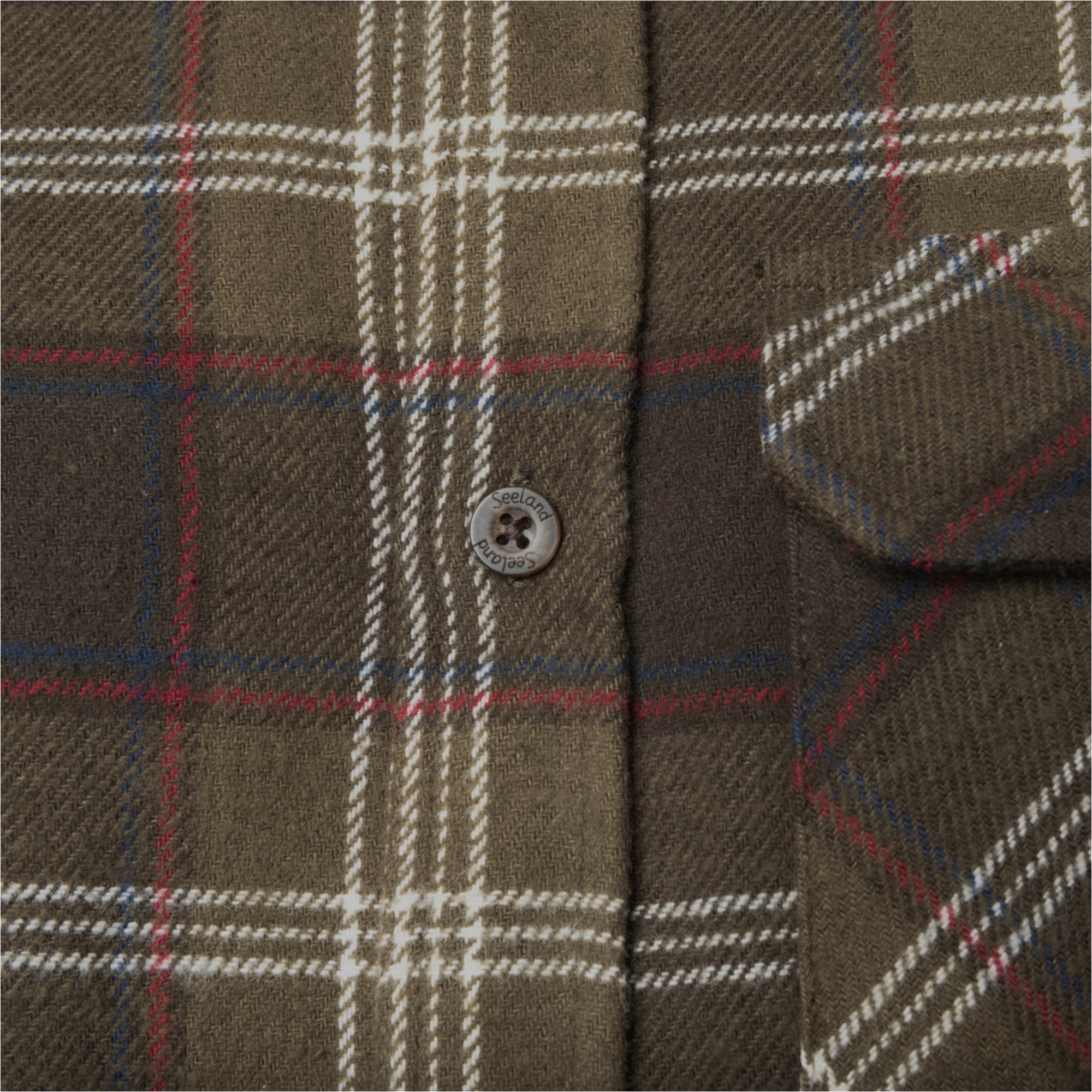 2025 Seeland Mens Glen Flannel Shirt 4030280110 - Pine Green / Dark Navy Check